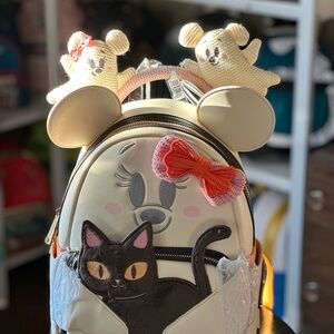 2-piece Loungefly Minnie Mouse Cutie Ghost backpack and Ear set
